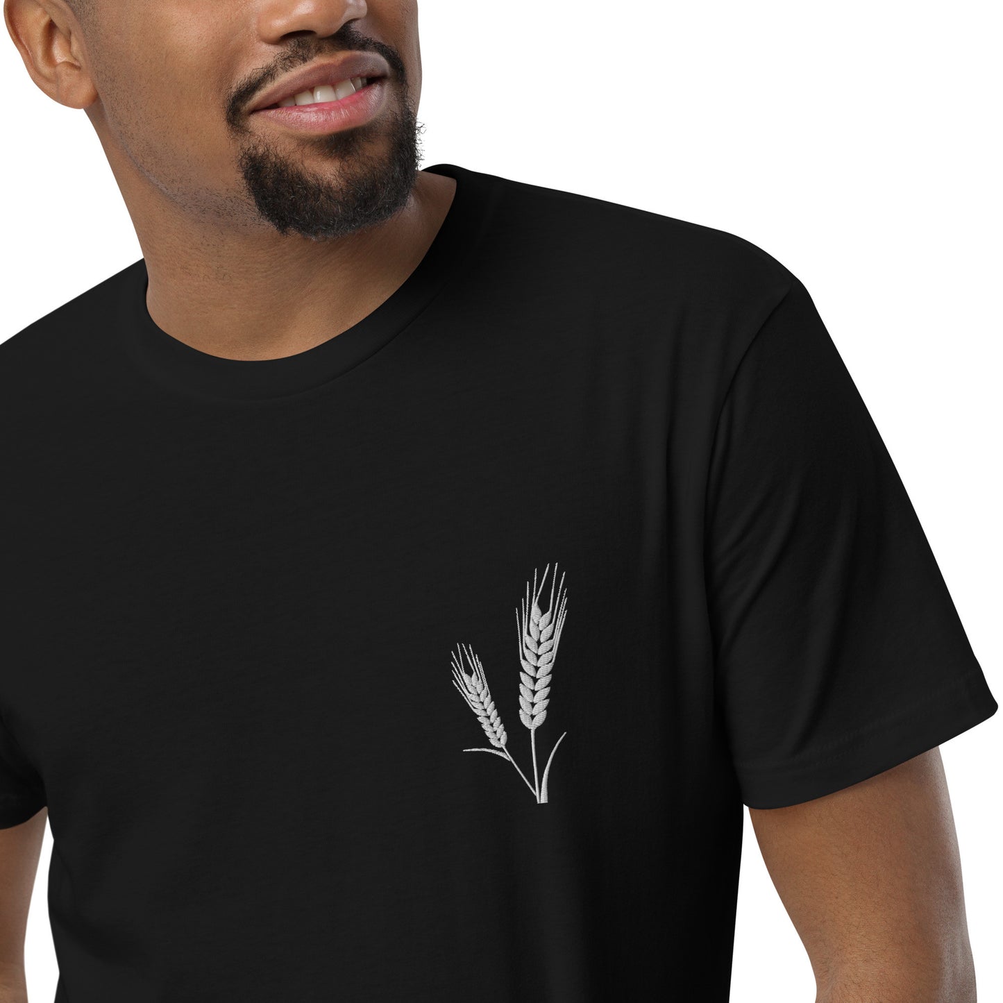 Grano Embroidered Patch Short Sleeve Men's Fitted T-Shirt-0