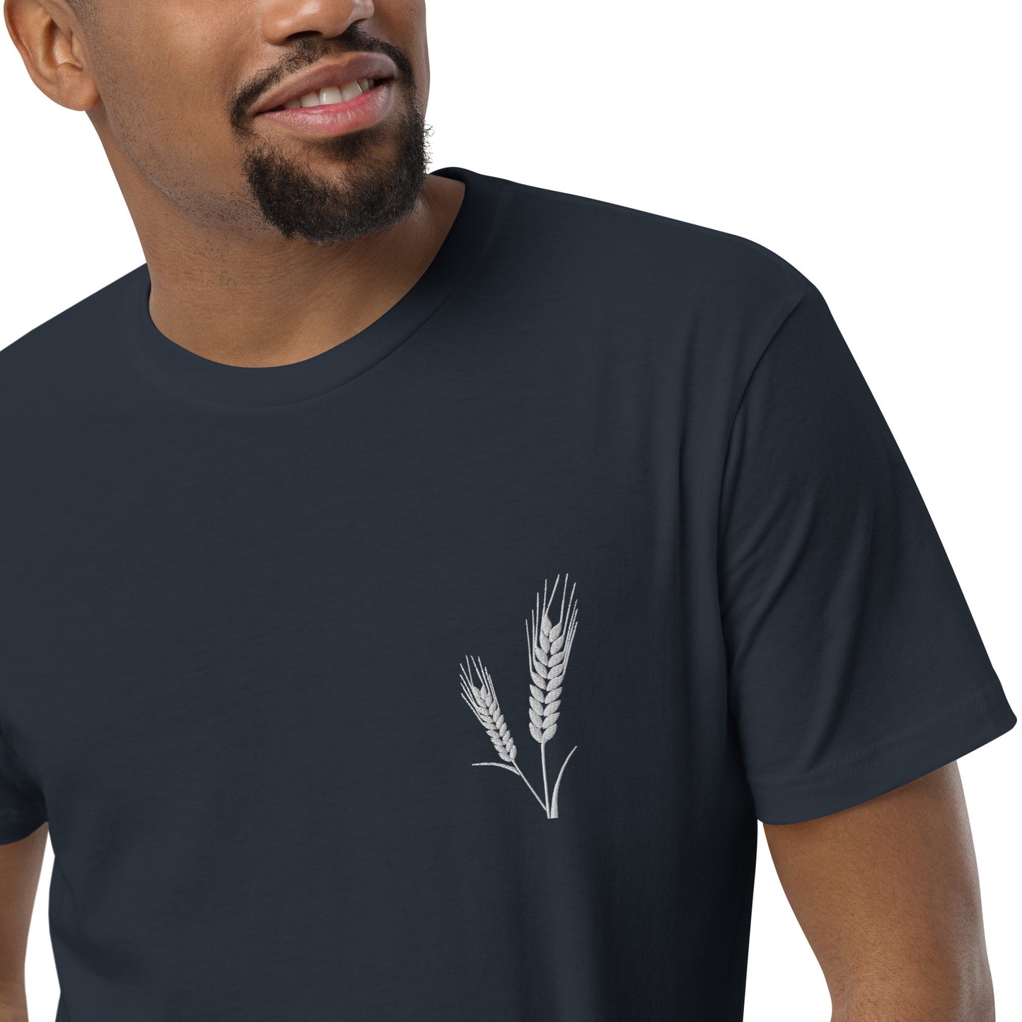 Grano Embroidered Patch Short Sleeve Men's Fitted T-Shirt-5