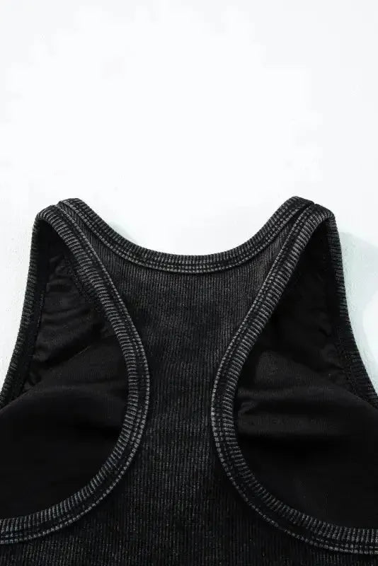 Ribbed Racerback Cropped Tank Top-4
