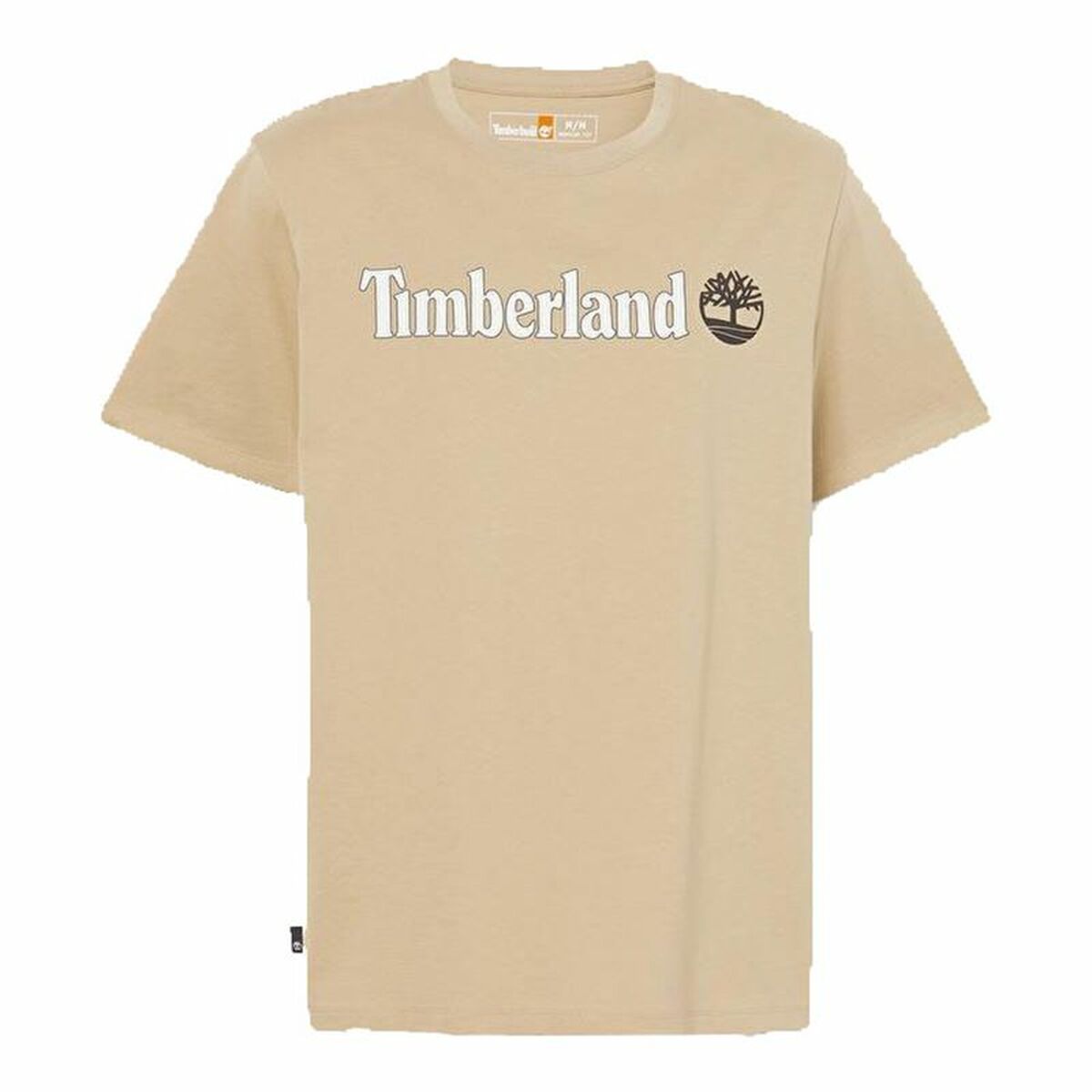 Men’s Short Sleeve T-Shirt Timberland Kennebec River Linear Logo Light brown-0