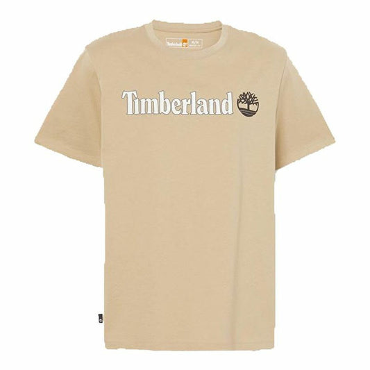 Men’s Short Sleeve T-Shirt Timberland Kennebec River Linear Logo Light brown-0