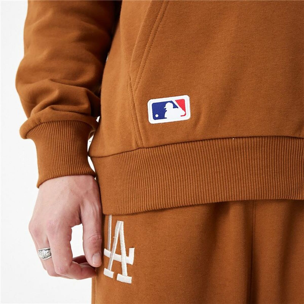 Unisex Hoodie New Era League Essentials LA Dodgers Ocre-3