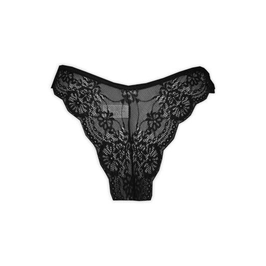 Women's lace thong bottom - black - S-1
