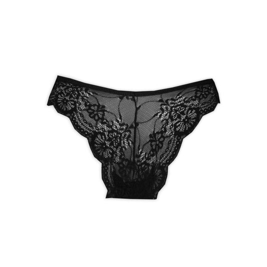 Women's lace thong bottom - black - S-0