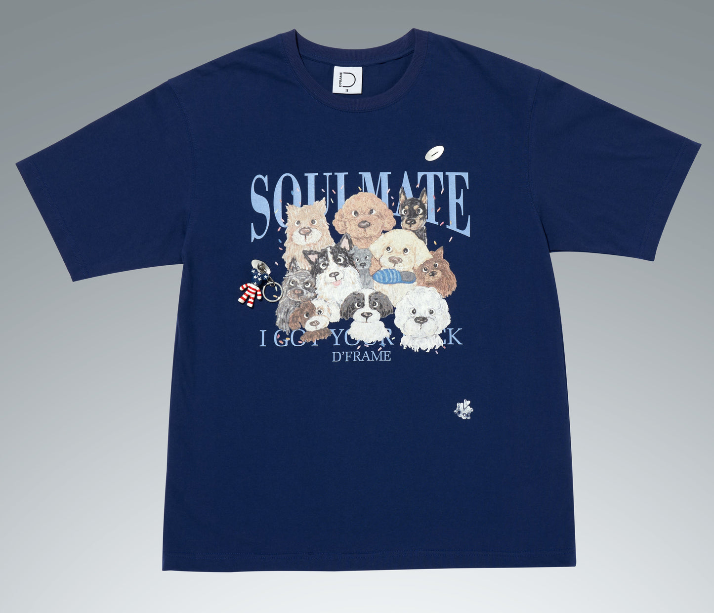 [DFRAME] Lovely Dog Printed Short Sleeve T-shirt "SOULMATE" Casual Men's Short Sleeve T-shirt-0