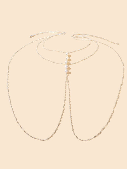 Gold Silver Body Chain with Layered Bra Chains Bikini Nightclub Body Jewellery-1
