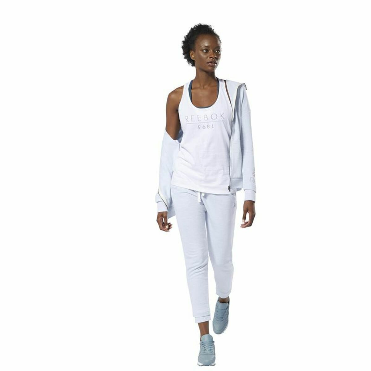 Women's Sleeveless T-shirt Reebok 1895 Race White-5