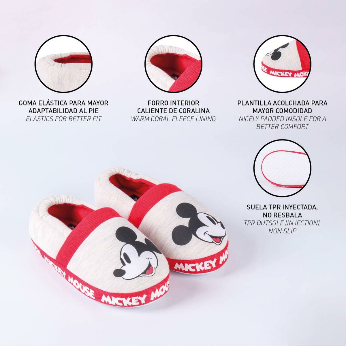 House Slippers Mickey Mouse Light grey-5