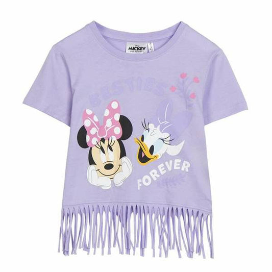 Child's Short Sleeve T-Shirt Minnie Mouse Purple-0