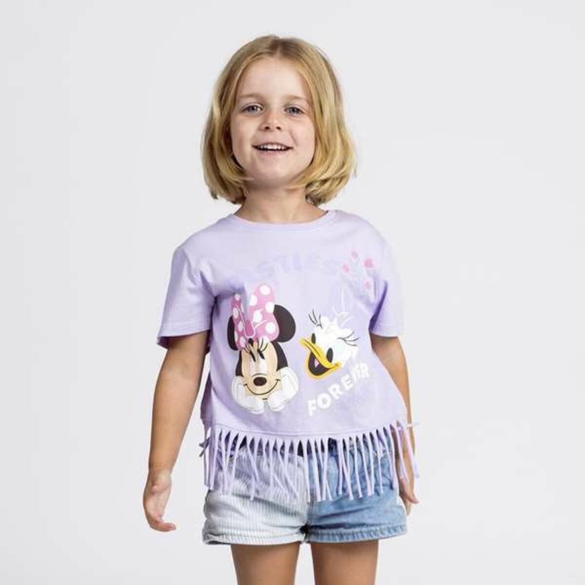 Child's Short Sleeve T-Shirt Minnie Mouse Purple-3