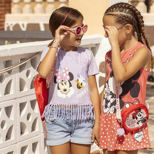 Child's Short Sleeve T-Shirt Minnie Mouse Purple-1