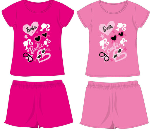 Barbie cotton summer ensemble - t-shirt and shorts set - pink - 134-0