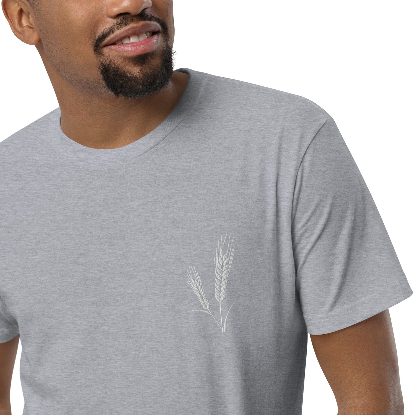 Grano Embroidered Patch Short Sleeve Men's Fitted T-Shirt-8