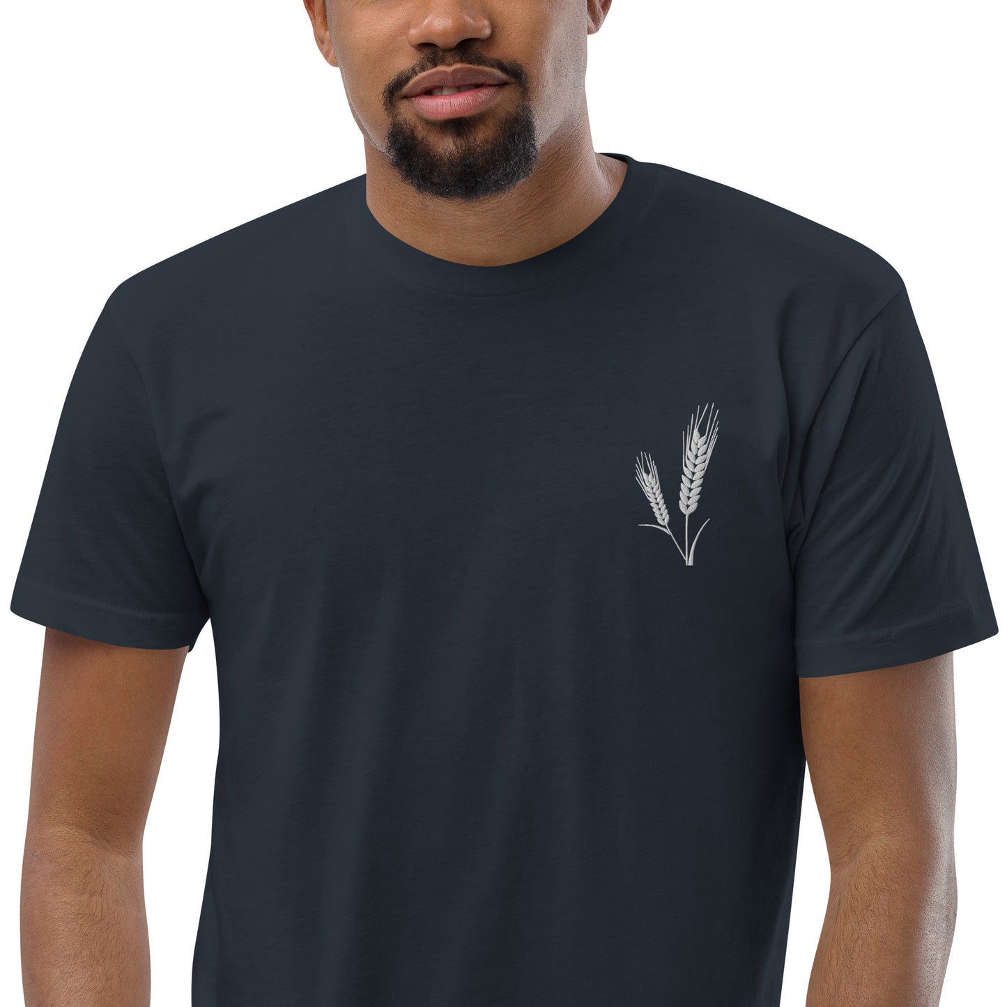 Grano Embroidered Patch Short Sleeve Men's Fitted T-Shirt-4