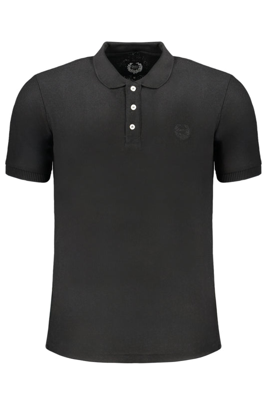 GIAN MARCO VENTURI MEN'S BLACK SHORT SLEEVED POLO SHIRT-0