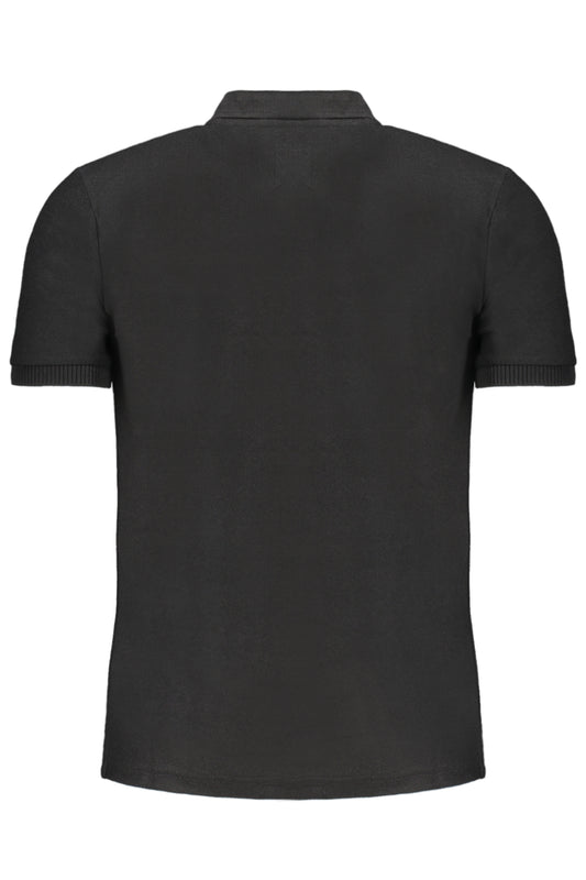 GIAN MARCO VENTURI MEN'S BLACK SHORT SLEEVED POLO SHIRT-1